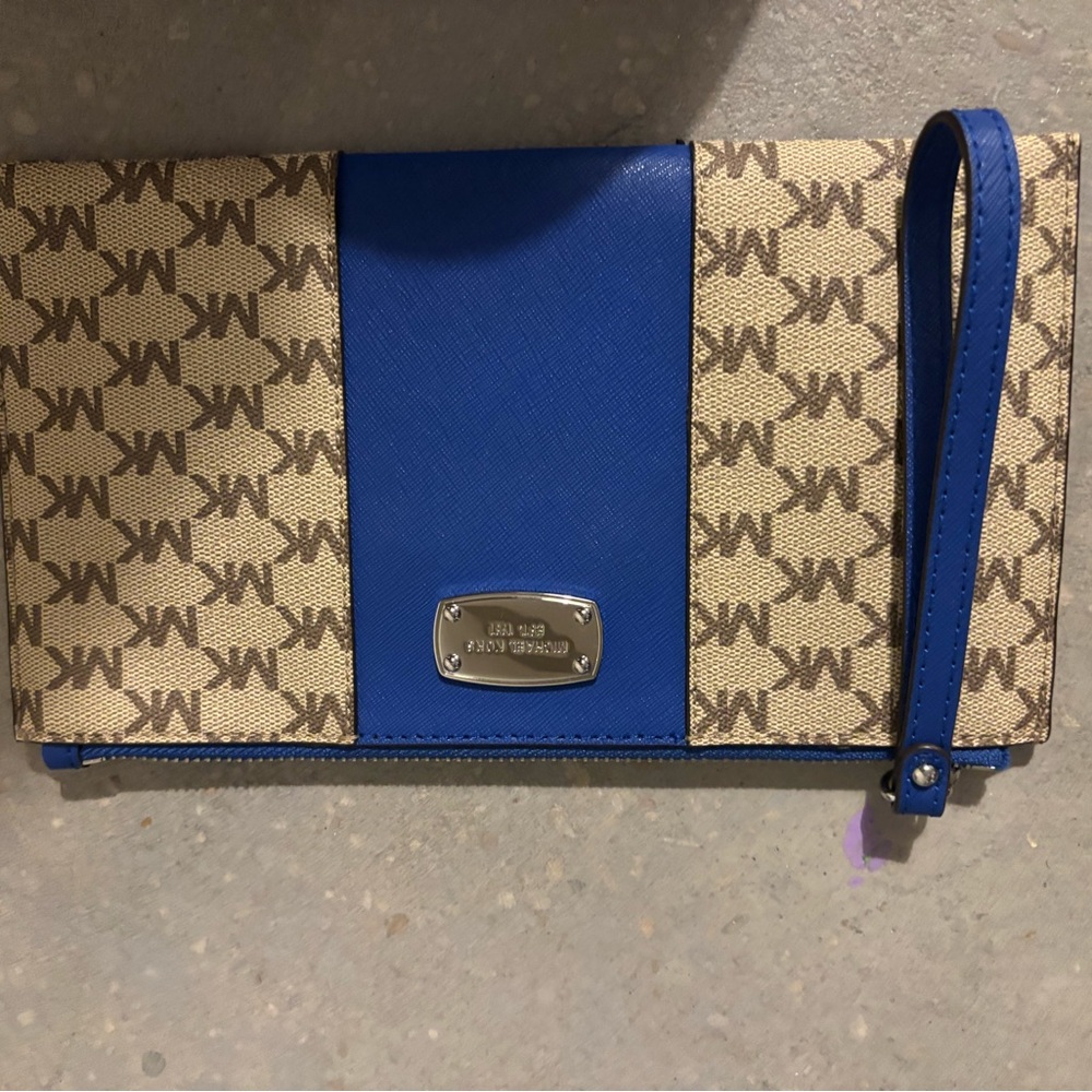 Michael Kors Blue and Beige‎ Clutch